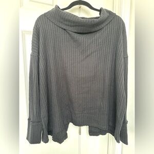 NWT free people open back waffle knit sweater